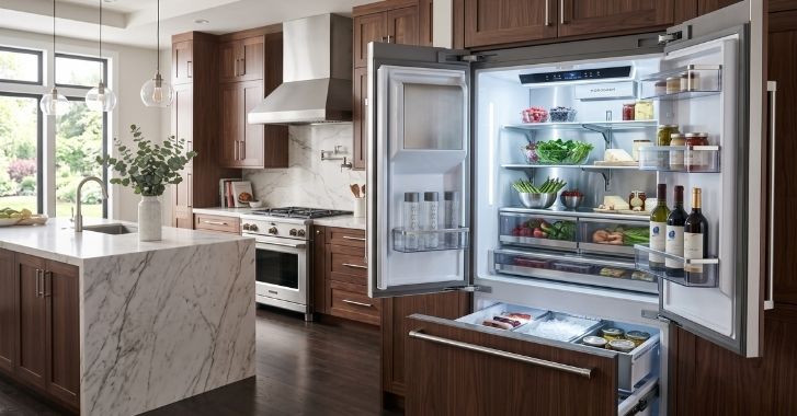 GE Monogram built-in refrigerator in a modern kitchen Inline